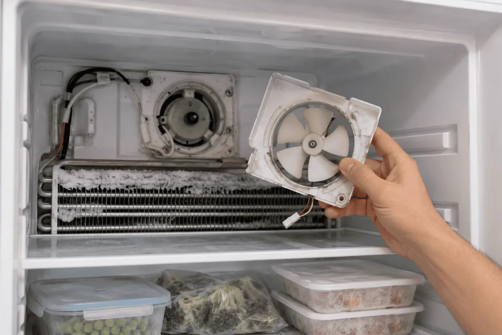 La nevera no enfría bien después del verano: causas, señales y qué hacer 6 Un fallo en el ventilador puede ser la causa de que un frigorífico no enfríe como debiera