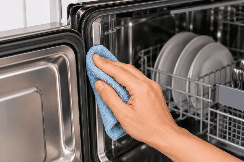 El decálogo definitivo para tener tu lavavajillas siempre a punto 8 Las juntas, especialmente la inferior, suelen acumular una cantidad importante de restos de grasas putrefacta